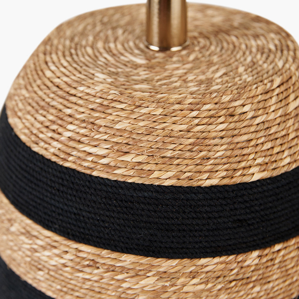 Kalutara Black & Natural Sea Grass Tall Table Lamp - Base Only